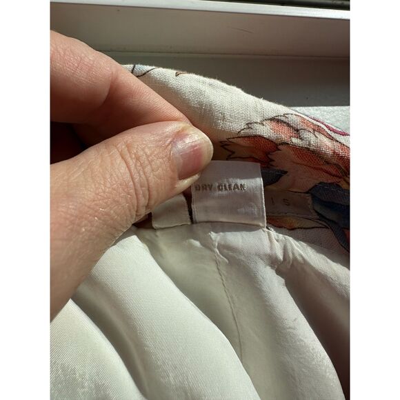 PERRY ELLIS Floral Print Linen Single Breasted Long Line Blazer Size 6 - Picture 8 of 8